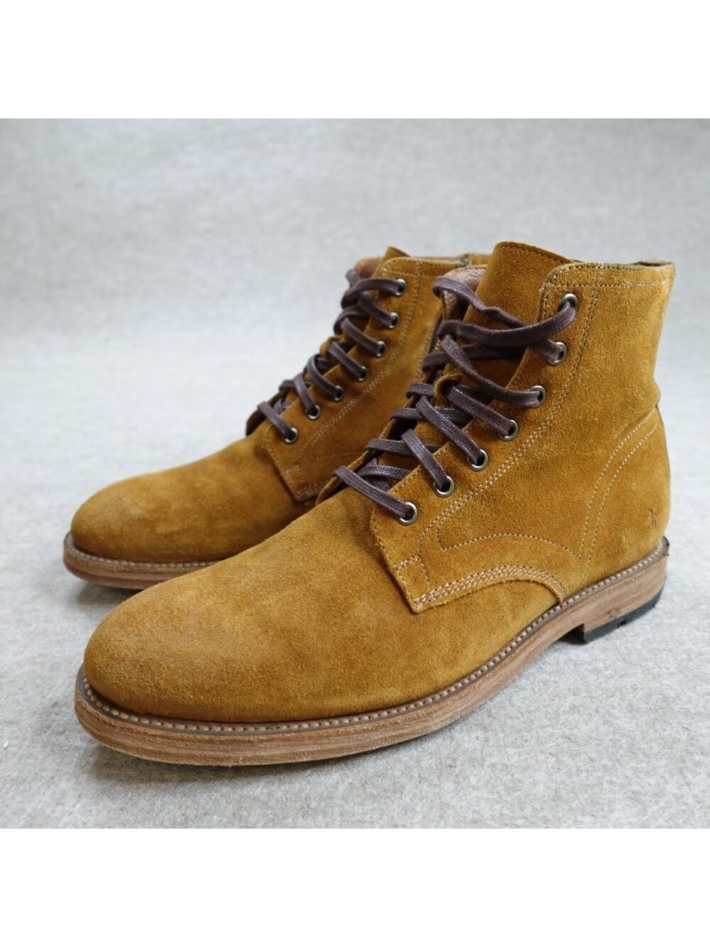 Frye Mens Boots 8.5 Beige Derby Bowery Side Zip 3481561